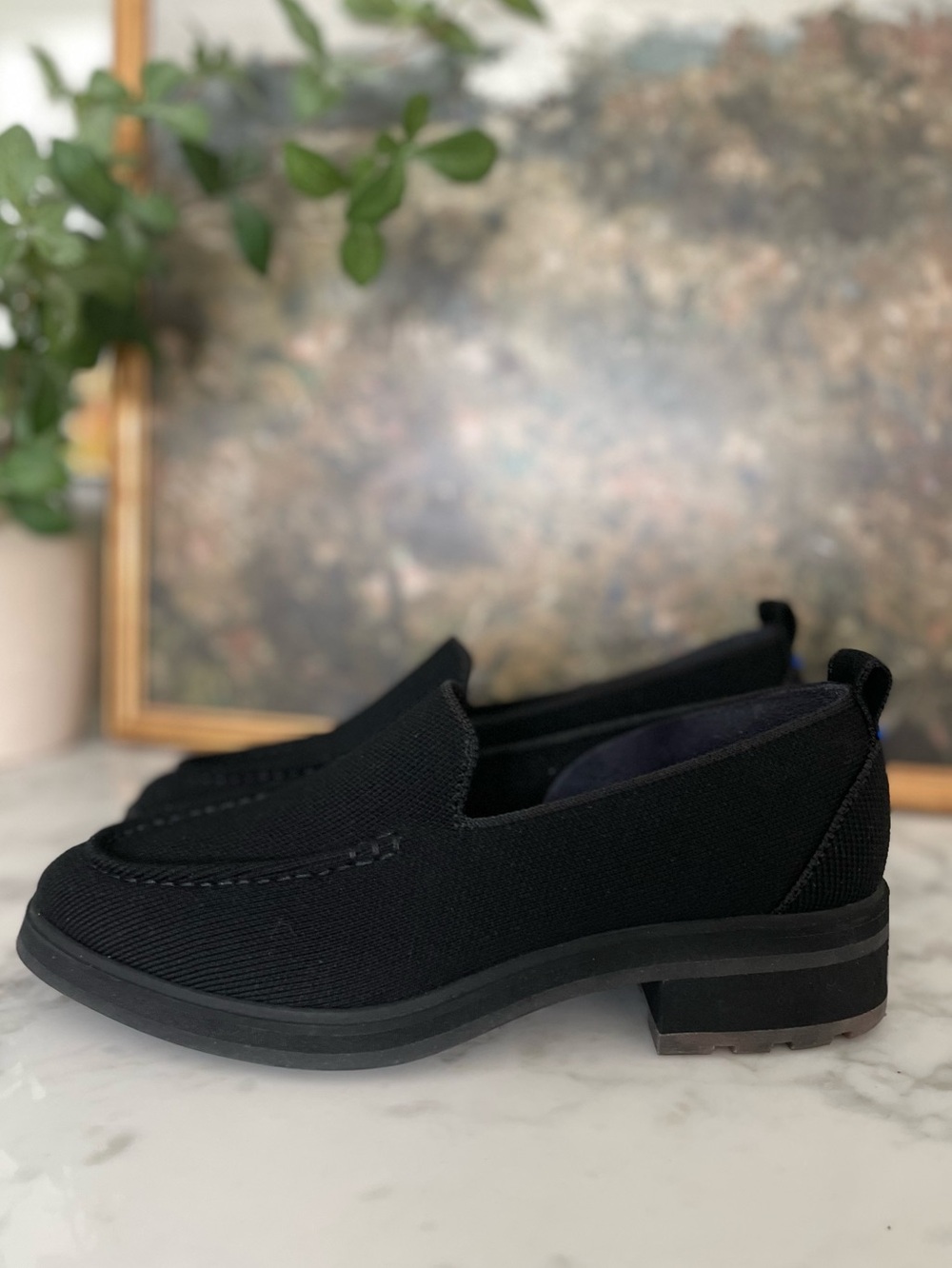 Rothy’s The Lug Loafer‎ Wool Knit Size 8.5 Black Chunky Y2K